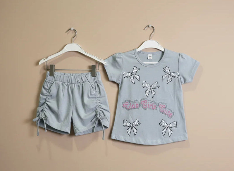 Trendy Baby Girls T-Shirt & Short Outfit Set