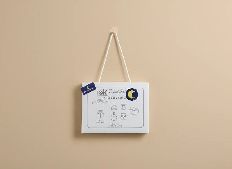 9 Pcs Gift Set 100% Cotton 0-6 M