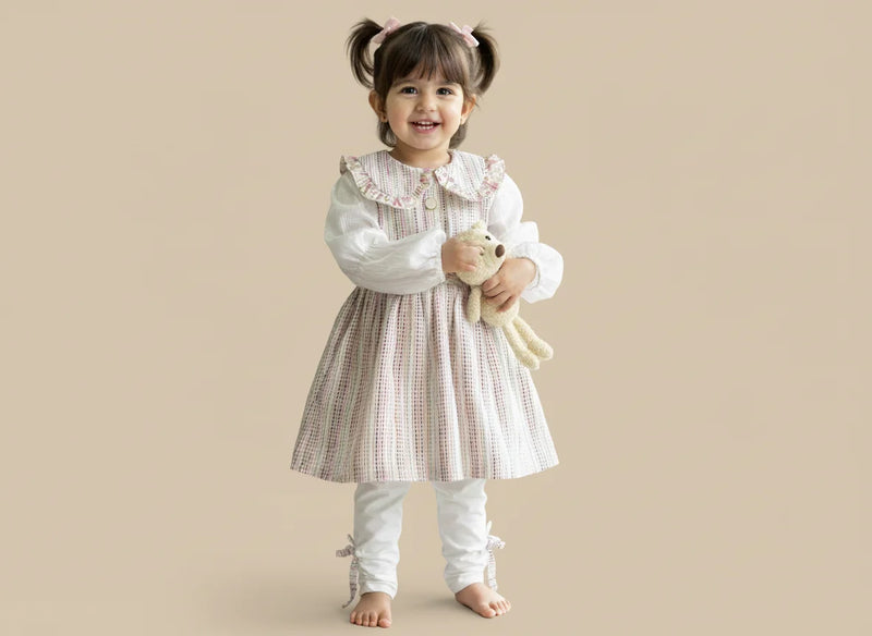 Turkish Frock With Teddy 1-4 Years Baby Girls
