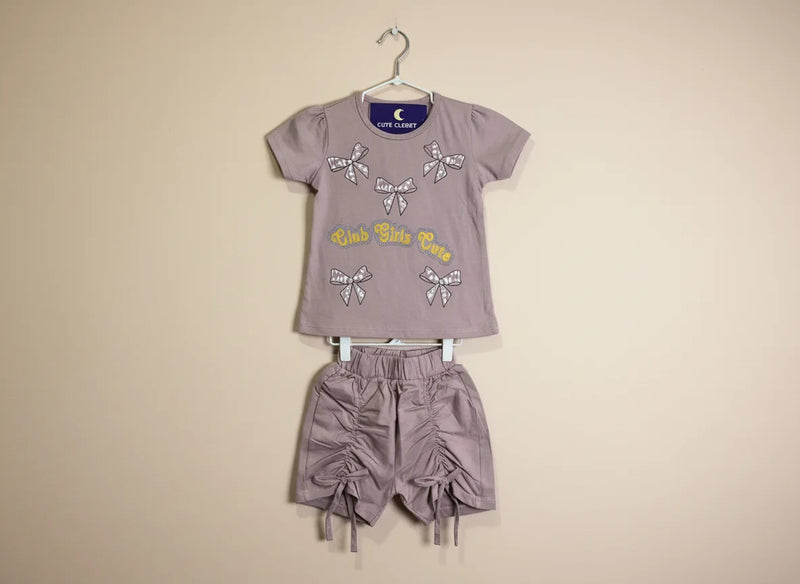 Trendy Baby Girls T-Shirt & Short Outfit Set