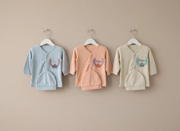 Pack of 3 Newborn Baby 3-Piece Outfit – Prince (0–6 Months)
