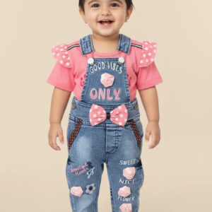 cute baby romper jeans style pink colour