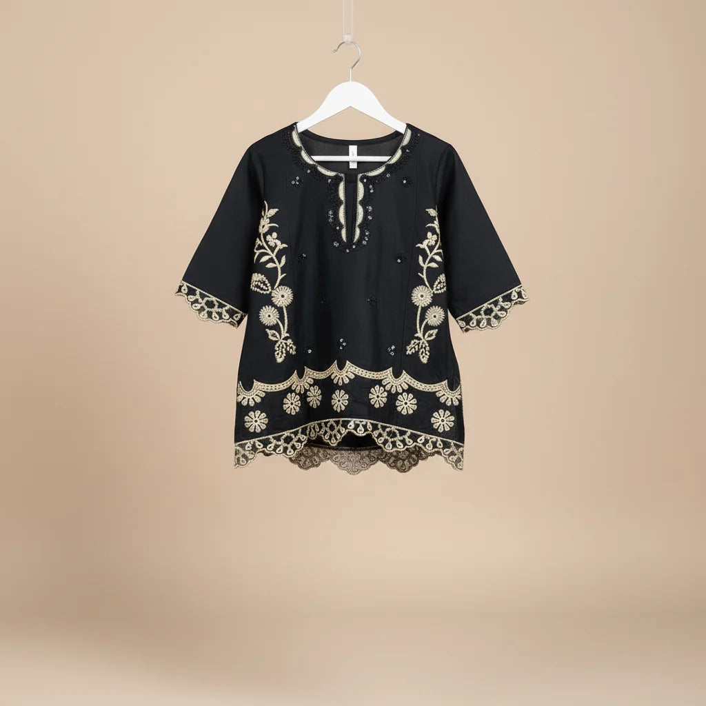 Black kurti Trouser Set 1-4 Year (Latest Collection) 2026 - Image 2
