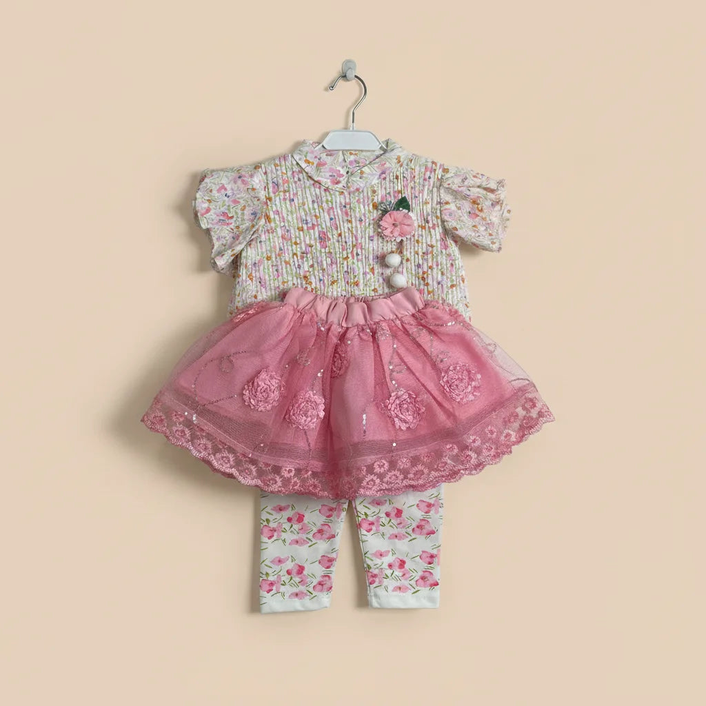 Beautiful Skirt Set With Tights " different colours - Image 2