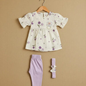 Baby Girl Frock with Matching Hair Band " 3 colours