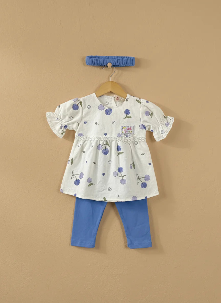 Baby Girl Frock with Matching Hair Band " 3 colours - Image 2