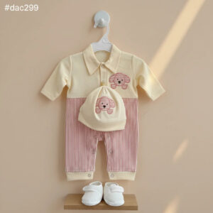 Adorable 3-Piece Baby Set – Romper, Cap & Shoes Combo
